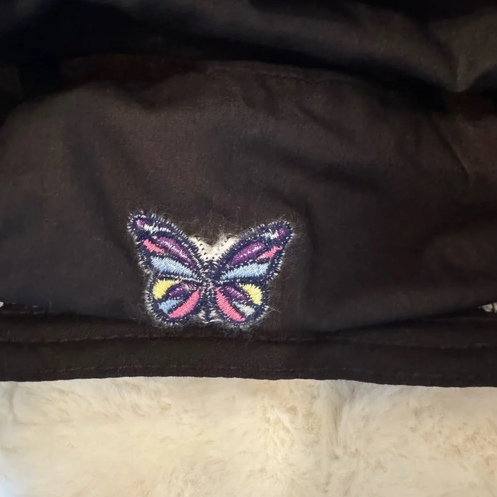 David and Young Khaki colored Bucket Hat. Has a Butterfly on the front New